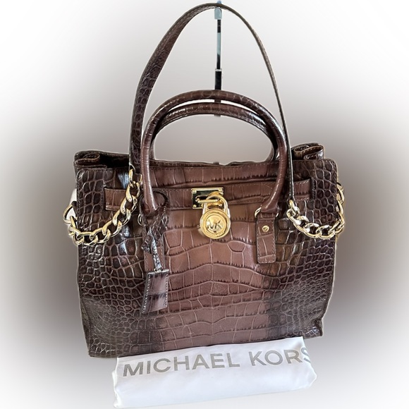 MICHAEL KORS Hamilton Satchel Genuine Leather Bag